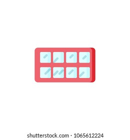 Ice tray flat icon, vector sign, colorful pictogram isolated on white. ice cube tray symbol, logo illustration. Flat style design