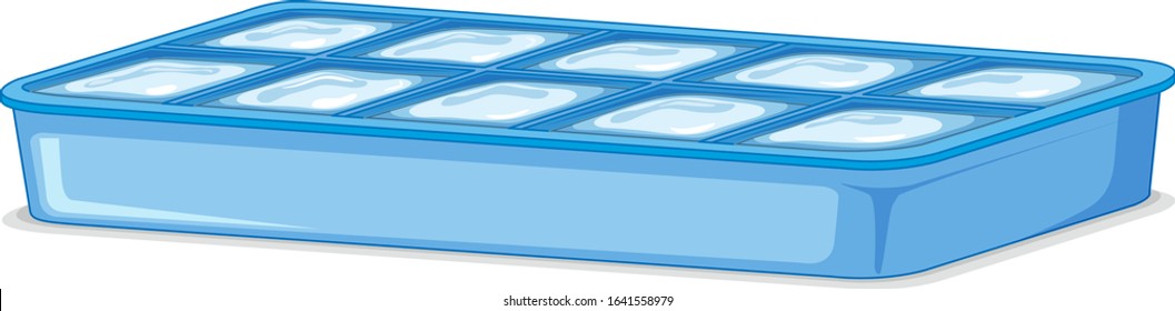Ice tray full of ice on white background illustration svg