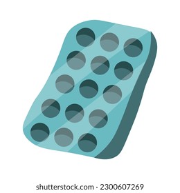 Ice tray on white background