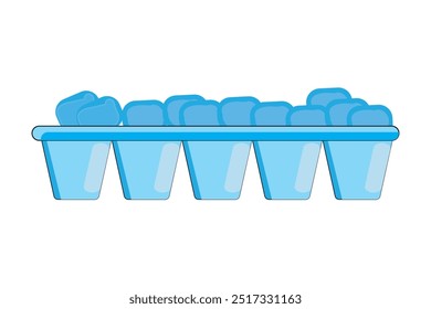 Ice tray vector illustration graphics for web and app design, marketing, advertising, branding, and print or digital media mockups.