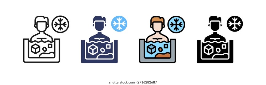 Ice Treatment Icon Multiple Vector Illustration