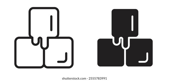 Ice vector icon set in black color.