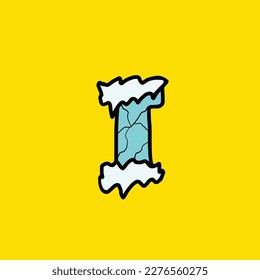 ice vector letter i from fruit strain weed food