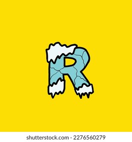 ice vector letter r from fruit strain weed food