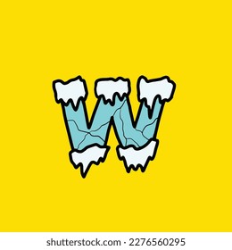 ice vector letter w from fruit strain weed food