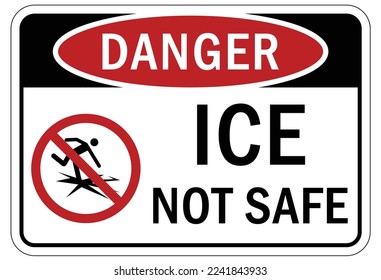 Señal de advertencia de hielo y etiquetas de hielo no seguras