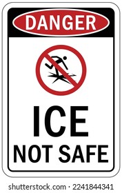 Eiswarnzeichen und -etikettierung nicht sicher