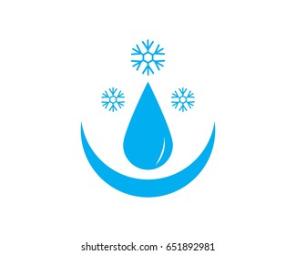 Ice Water Drop Logo