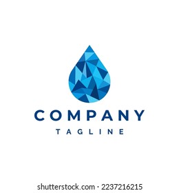 Plantilla de icono del logotipo de caída de agua de hielo