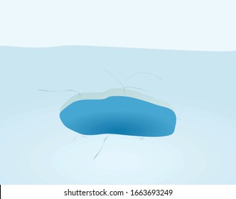 Ice water hole. vector illustration