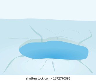Ice water hole. vector illustration