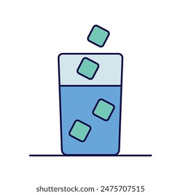 ice water icon with white background vector stock illustration