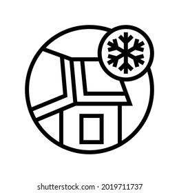 vector de icono de línea de protección de agua y hielo. señal de protección contra el hielo y el agua. símbolo de contorno aislado ilustración negra