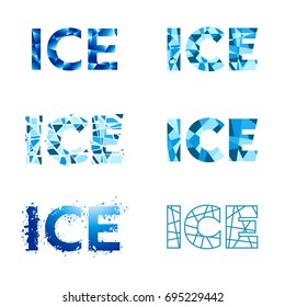 ICE Word Different Design Collection Over White