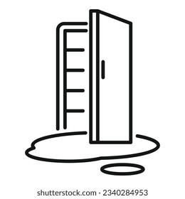 Vector de contorno de icono de herramienta de trabajo de hielo. Servicio de reparación. Equipo residencial