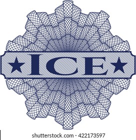 Ice written inside abstract linear rosette