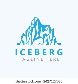 Iceberg abstract line art logo design, simple vector symbol icon 