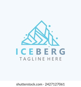 Iceberg abstract line art logo design, simple vector symbol icon 