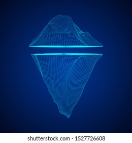 Iceberg abstract modern business background with lines. Wireframe low poly mesh vector illustration