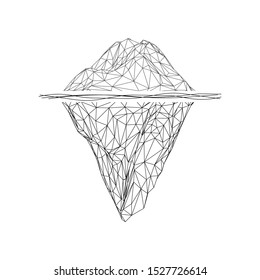 Iceberg abstract modern business background with lines. Wireframe low poly mesh vector illustration