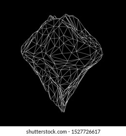 Iceberg abstract modern business background with lines. Wireframe low poly mesh vector illustration