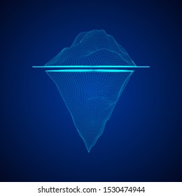 Iceberg abstract modern business background with lines. Wireframe low poly mesh vector illustration