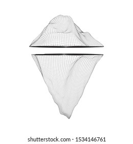 Iceberg abstract modern business background with lines. Wireframe low poly mesh vector illustration