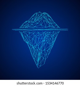 Iceberg abstract modern business background with lines. Wireframe low poly mesh vector illustration