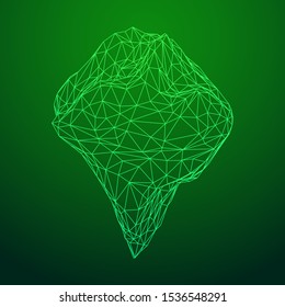 Iceberg abstract modern business background with lines. Wireframe low poly mesh vector illustration