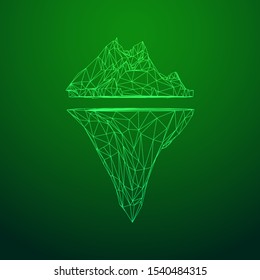 Iceberg abstract modern business background with lines. Wireframe low poly mesh vector illustration