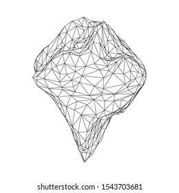 Iceberg abstract modern business background with lines. Wireframe low poly mesh vector illustration