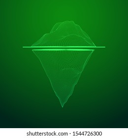 Iceberg abstract modern business background with lines. Wireframe low poly mesh vector illustration