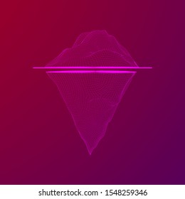 Iceberg abstract modern business background with lines. Wireframe low poly mesh vector illustration