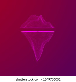 Iceberg abstract modern business background with lines. Wireframe low poly mesh vector illustration