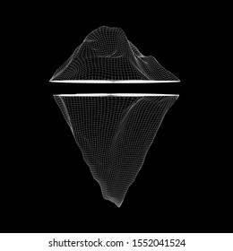 Iceberg abstract modern business background with lines. Wireframe low poly mesh vector illustration