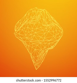 Iceberg abstract modern business background with lines. Wireframe low poly mesh vector illustration