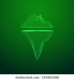 Iceberg abstract modern business background with lines. Wireframe low poly mesh vector illustration