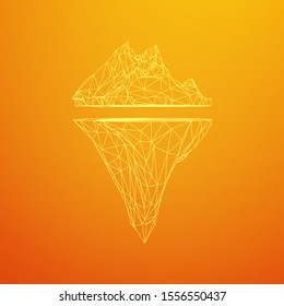 Iceberg abstract modern business background with lines. Wireframe low poly mesh vector illustration