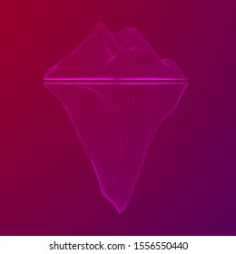 Iceberg abstract modern business background with lines. Wireframe low poly mesh vector illustration
