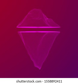 Iceberg abstract modern business background with lines. Wireframe low poly mesh vector illustration