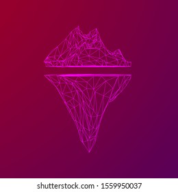 Iceberg abstract modern business background with lines. Wireframe low poly mesh vector illustration