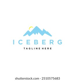 Iceberg adventure logo design. Minimalist mountain ice peak logo
