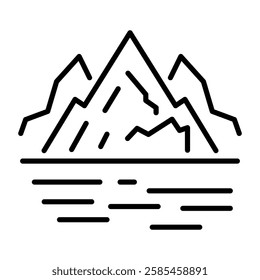 Iceberg alert icon in linear style 