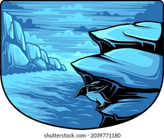 iceberg in Antarctica vector illustration