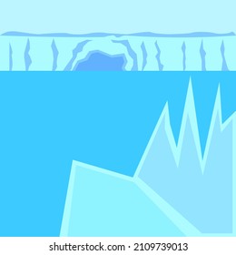 iceberg with antarctica view in blue
