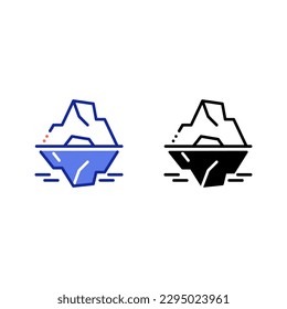 iceberg antartic icon. editable strokes