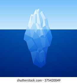 Iceberg Background In Low Poly Style. Vector.