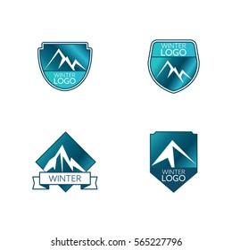 Iceberg Badge Icon Logo Vector Set Element