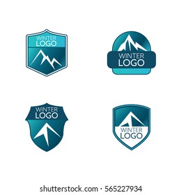 Iceberg Badge Icon Logo Vector Set Element