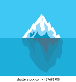 Iceberg big rock in the ocean -vector flat